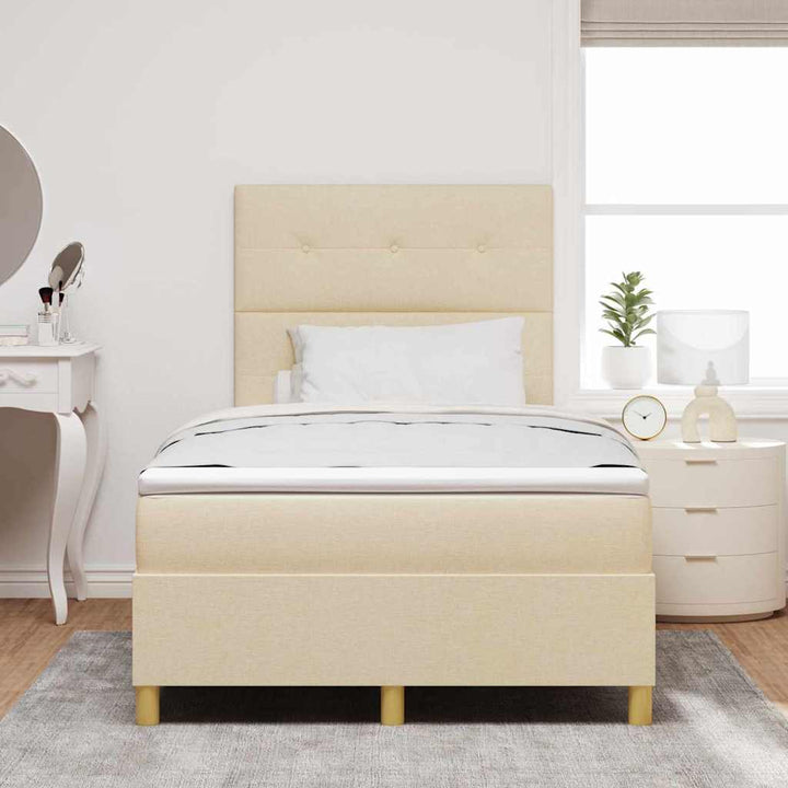 Box spring seng med madras Creme 120 x 190 cm Stof