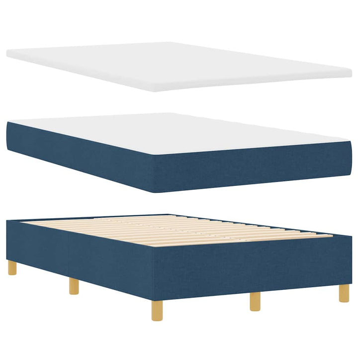 Box spring seng med madras med hovedgærde Blå 120 x 190 cm Stof