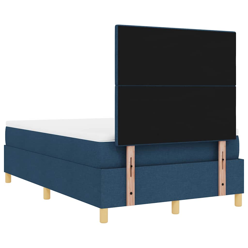 Box spring seng med madras med hovedgærde Blå 120 x 190 cm Stof