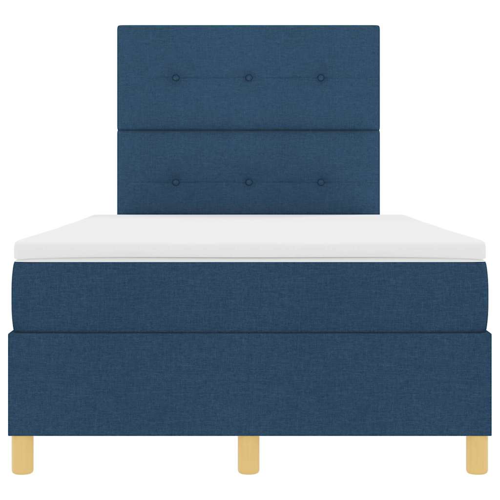Box spring seng med madras med hovedgærde Blå 120 x 190 cm Stof