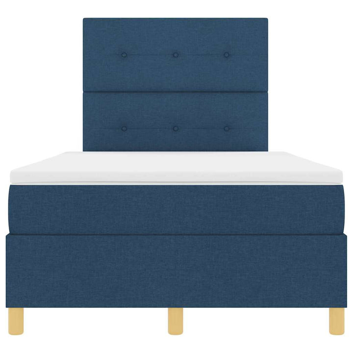 Box spring seng med madras med hovedgærde Blå 120 x 190 cm Stof