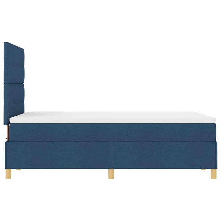Box spring seng med madras med hovedgærde Blå 120 x 190 cm Stof