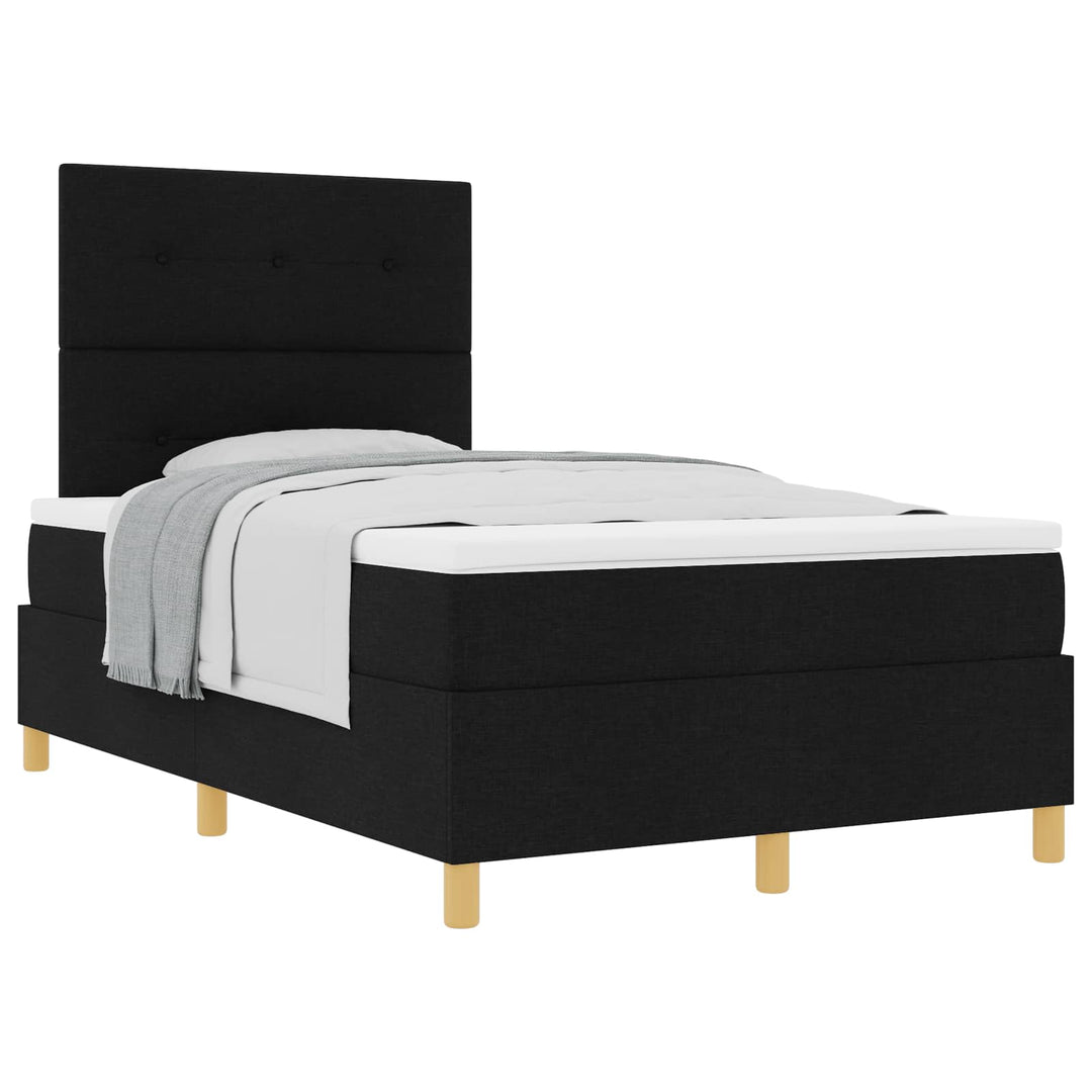 Box spring seng med hovedgærde Sort 120 x 200 cm Stof