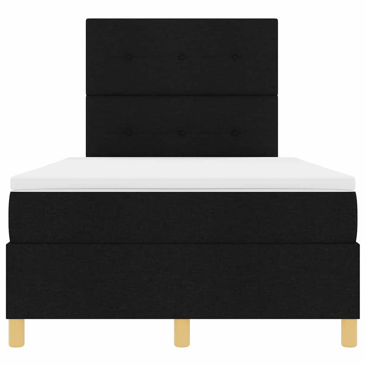 Box spring seng med hovedgærde Sort 120 x 200 cm Stof