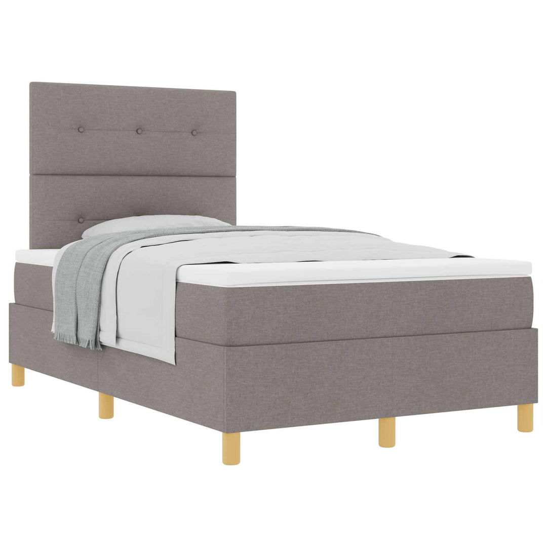 Box spring seng med madras Gråbrun 120 x 200 cm Stof