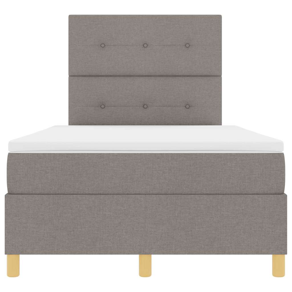 Box spring seng med madras Gråbrun 120 x 200 cm Stof