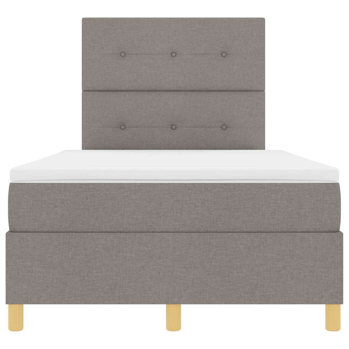 Box spring seng med madras Gråbrun 120 x 200 cm Stof