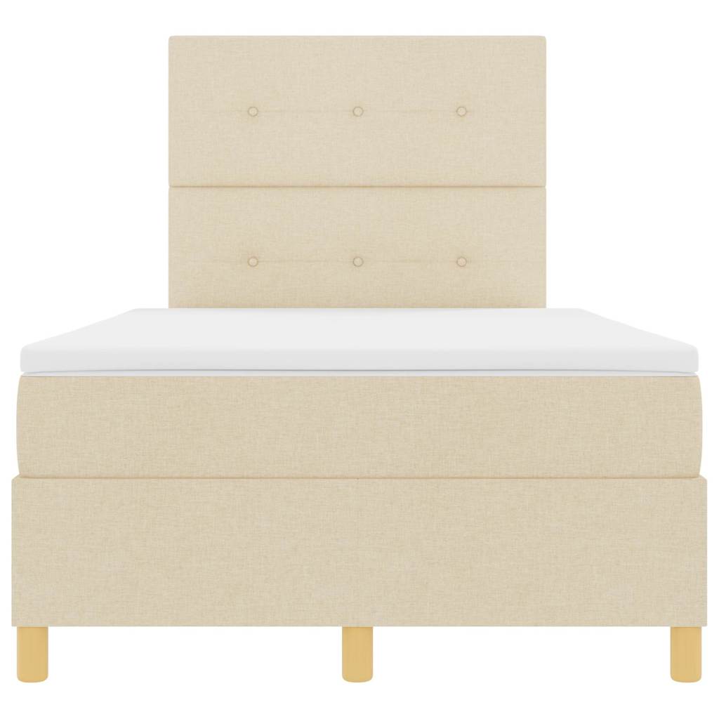 Box spring seng med madras Creme 120 x 200 cm Stof