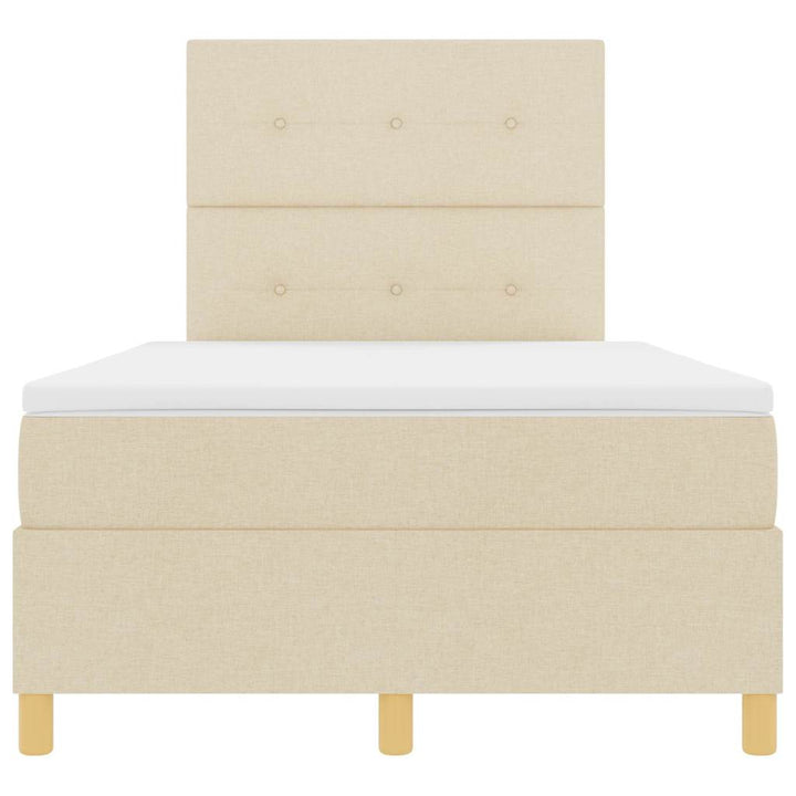 Box spring seng med madras Creme 120 x 200 cm Stof