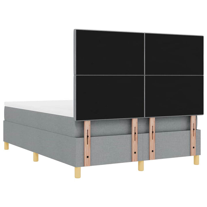 Box spring seng med madras Lysegrå 140 x 190 cm Stof