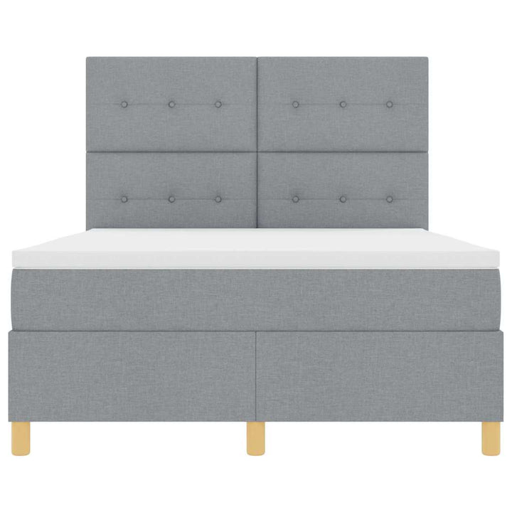 Box spring seng med madras Lysegrå 140 x 190 cm Stof