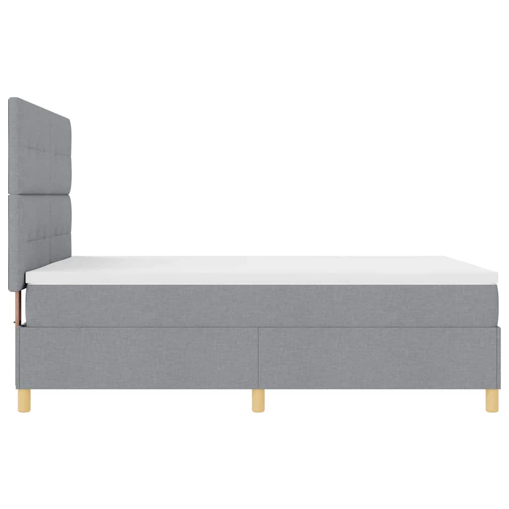 Box spring seng med madras Lysegrå 140 x 190 cm Stof