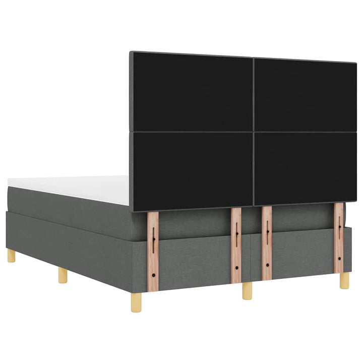 Box spring seng med madras Mørkegrå 140 x 190 cm Stof
