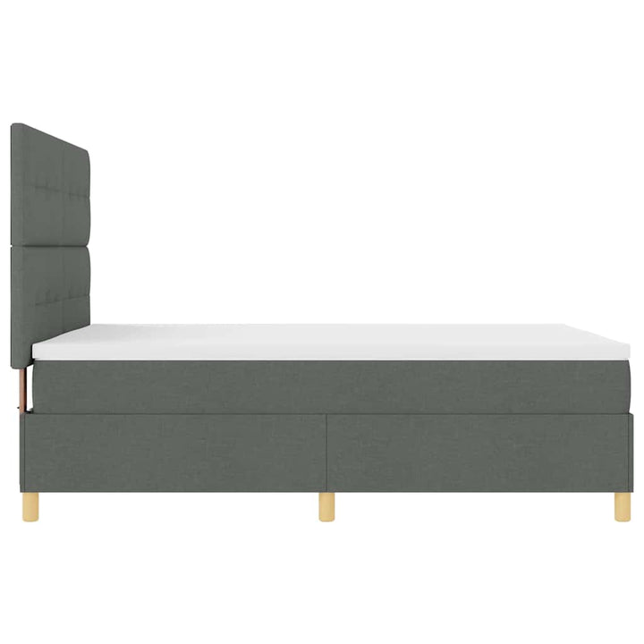 Box spring seng med madras Mørkegrå 140 x 190 cm Stof
