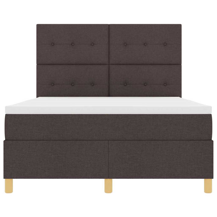 Box spring seng med madras Mørk Brun 140 x 190 cm Stof