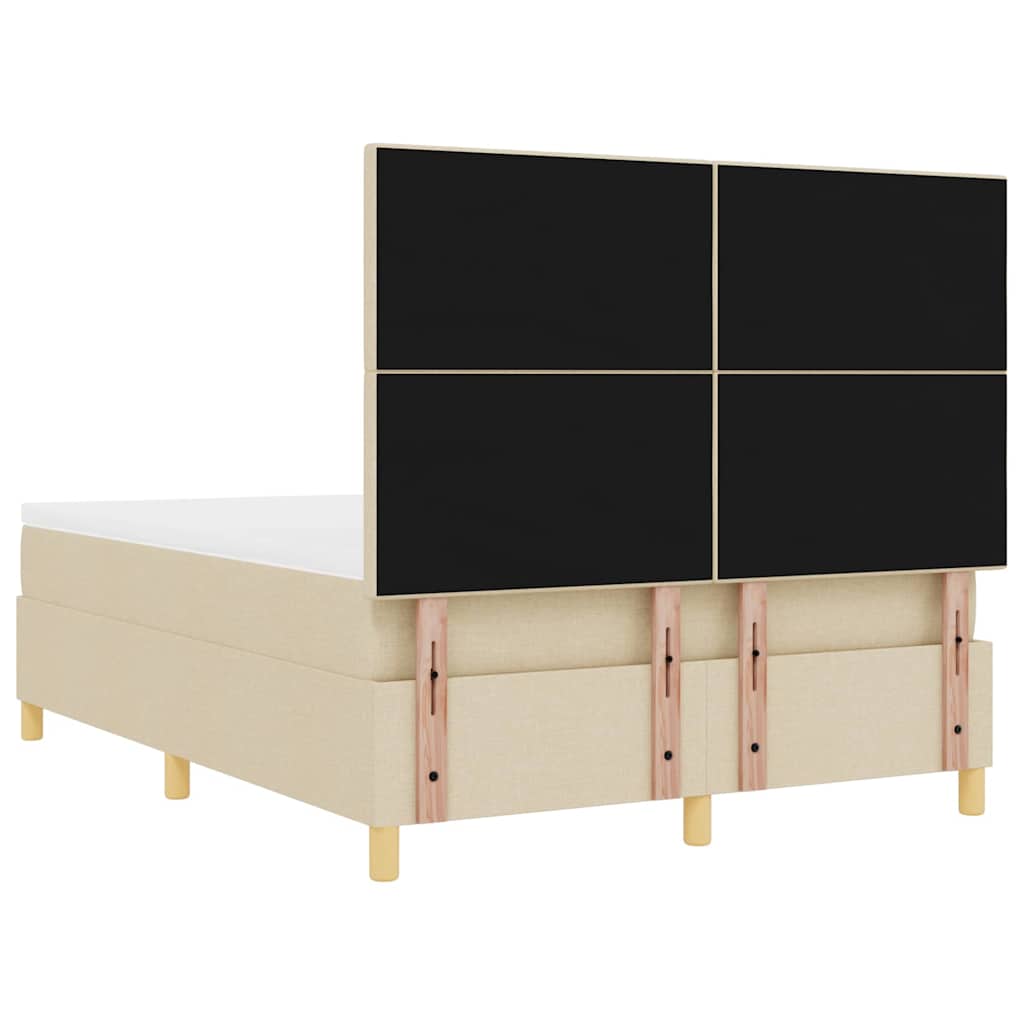 Box spring seng med madras Creme 140 x 190 cm Stof