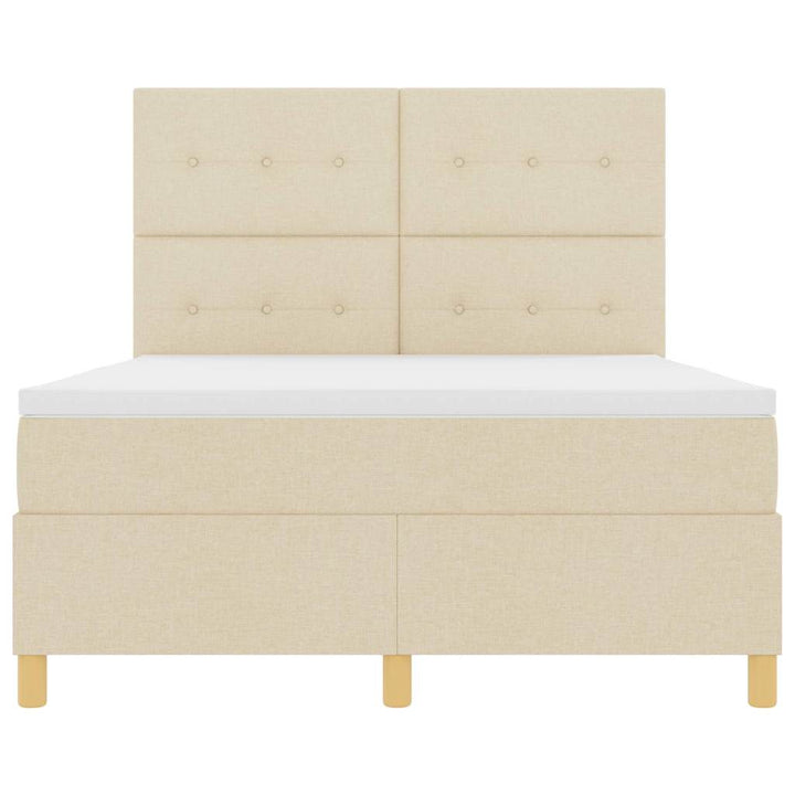 Box spring seng med madras Creme 140 x 190 cm Stof