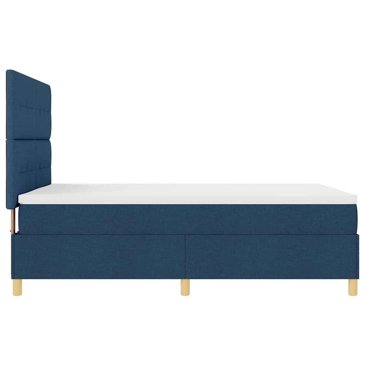 Box spring seng med madras med hovedgærde Blå 140 x 190 cm Stof