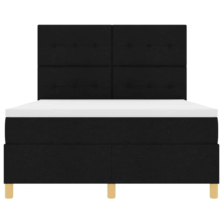 Box spring seng med madras Sort 140 x 200 cm Stof