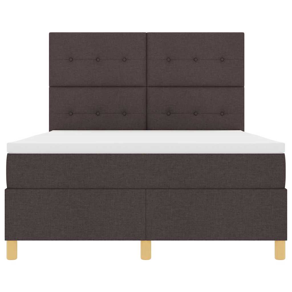Box spring seng med madras Mørk Brun 140 x 200 cm Stof