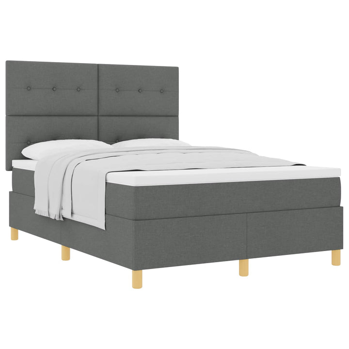Box spring seng med madras Mørkegrå 160 x 200 cm Stof