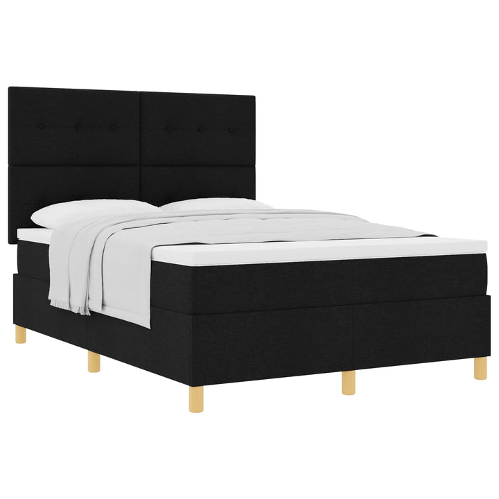 Box spring seng med madras Sort 160 x 200 cm Stof