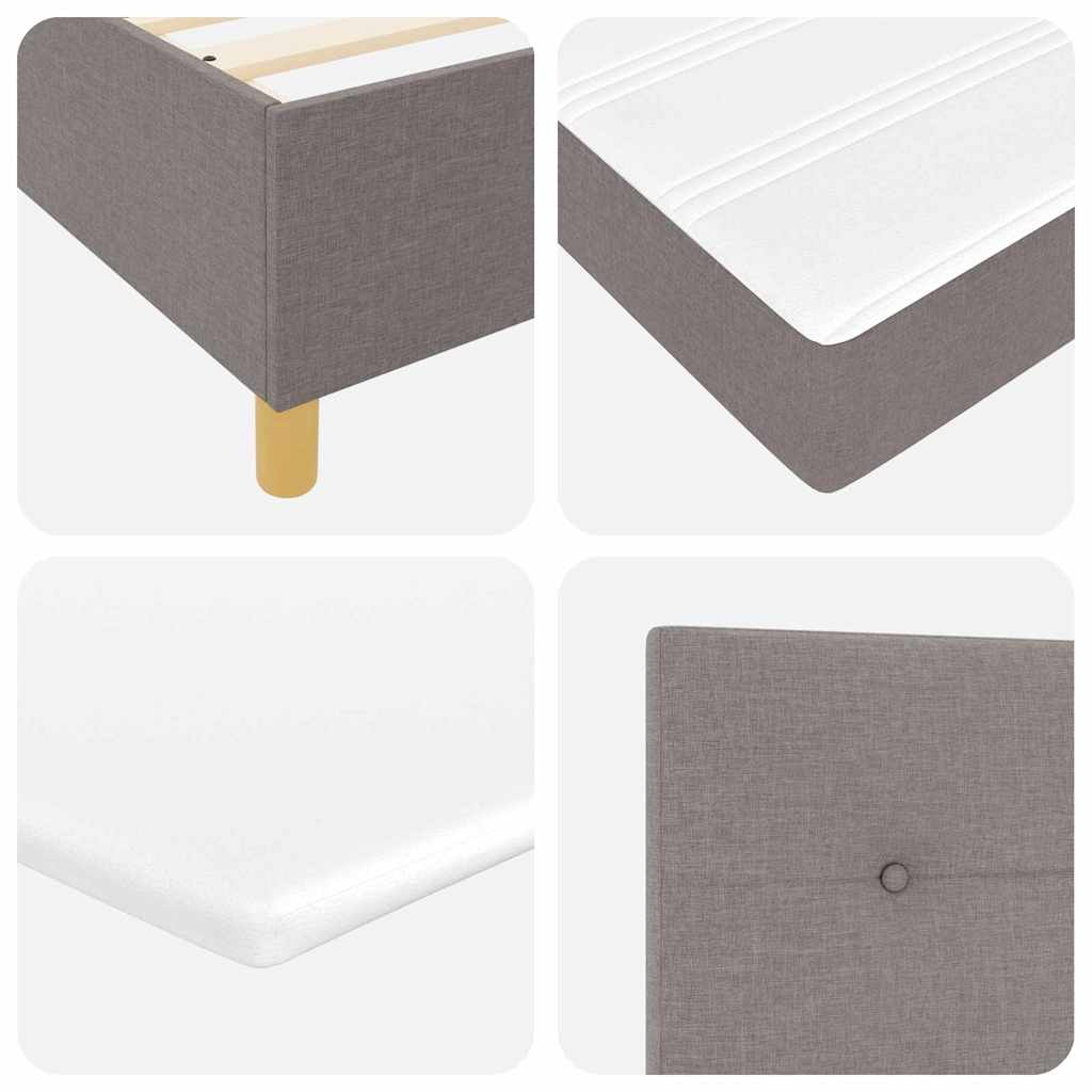 Box spring seng med hovedgærde Gråbrun 160 x 200 cm Stof