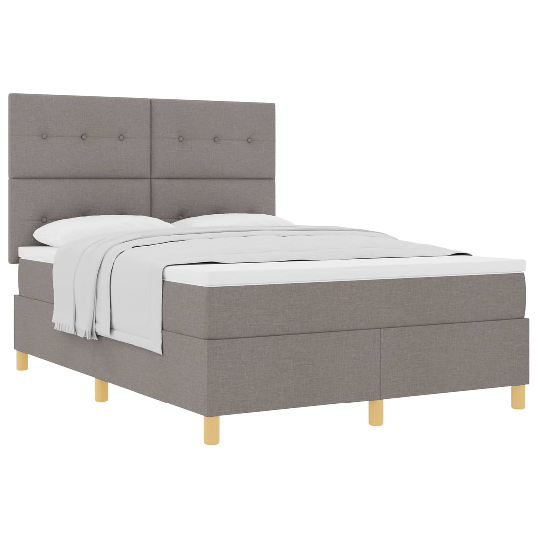 Box spring seng med hovedgærde Gråbrun 160 x 200 cm Stof