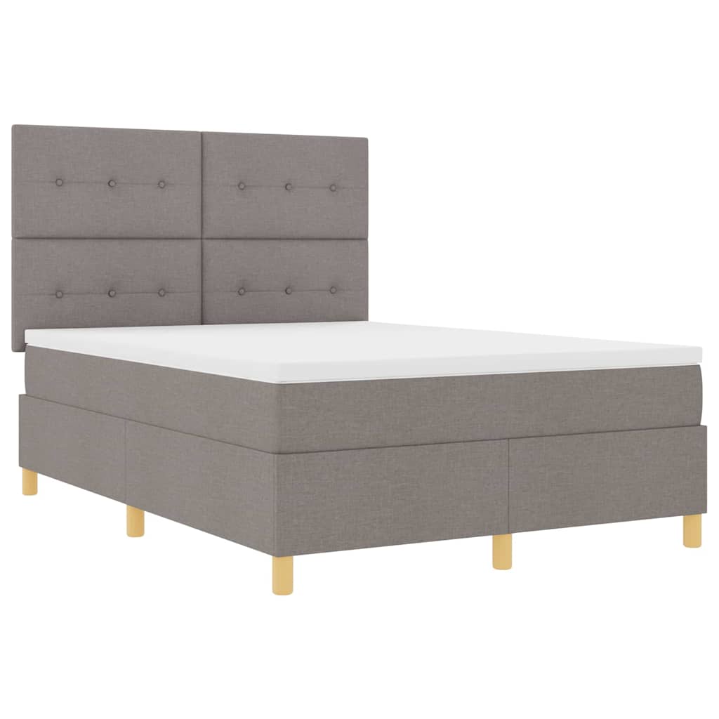Box spring seng med hovedgærde Gråbrun 160 x 200 cm Stof