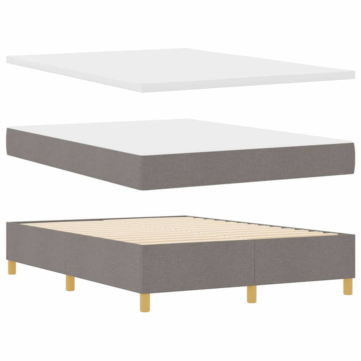 Box spring seng med hovedgærde Gråbrun 160 x 200 cm Stof
