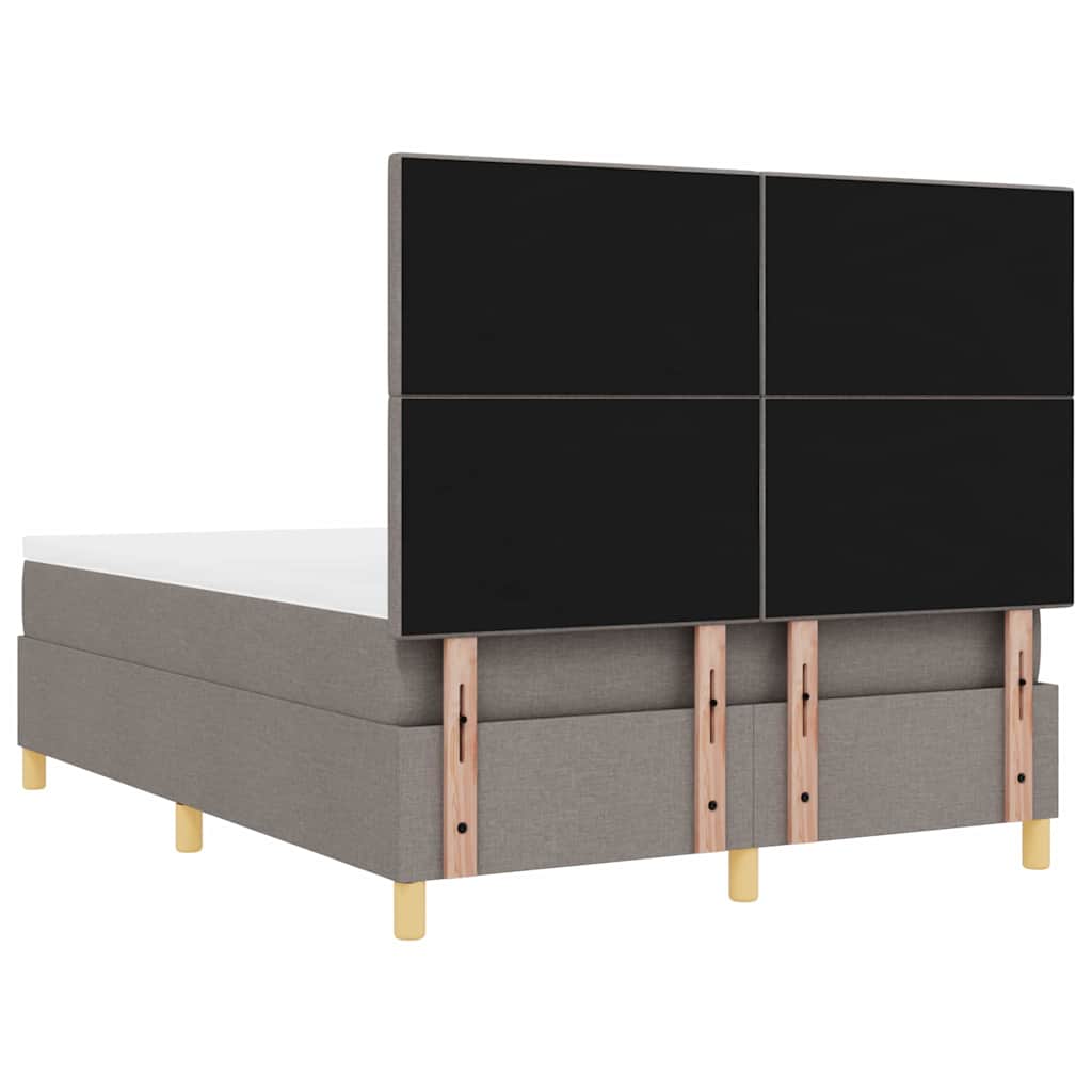 Box spring seng med hovedgærde Gråbrun 160 x 200 cm Stof