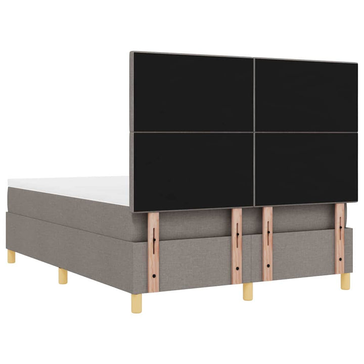 Box spring seng med hovedgærde Gråbrun 160 x 200 cm Stof