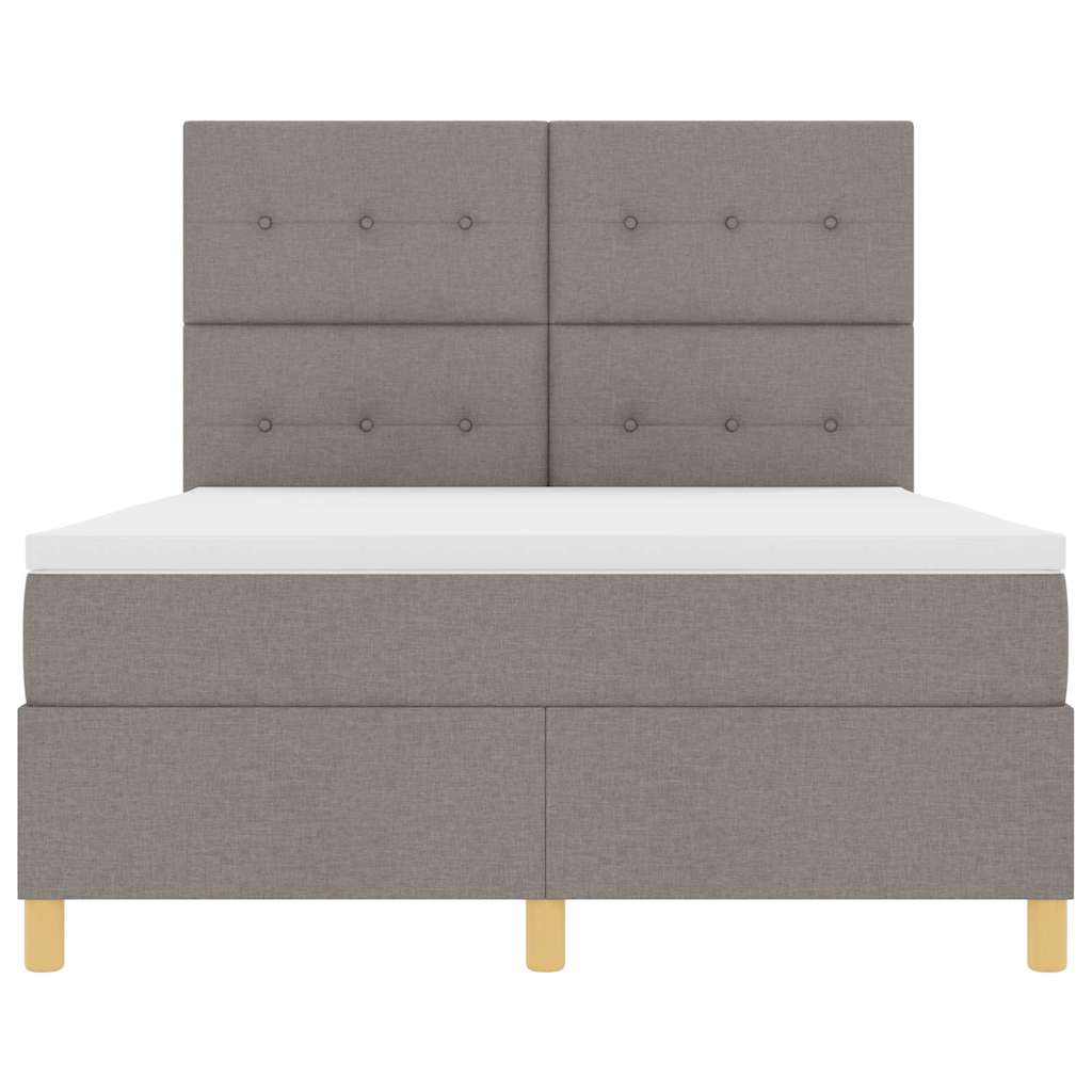 Box spring seng med hovedgærde Gråbrun 160 x 200 cm Stof
