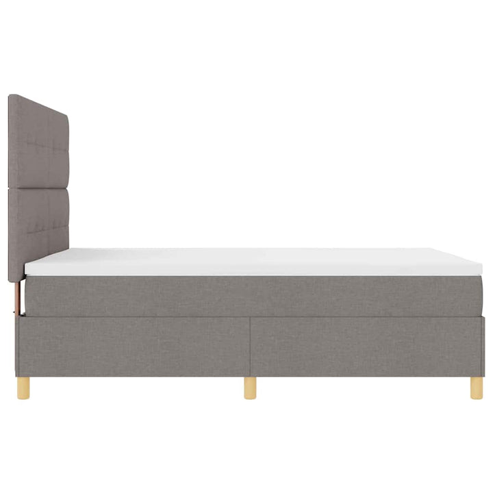 Box spring seng med hovedgærde Gråbrun 160 x 200 cm Stof