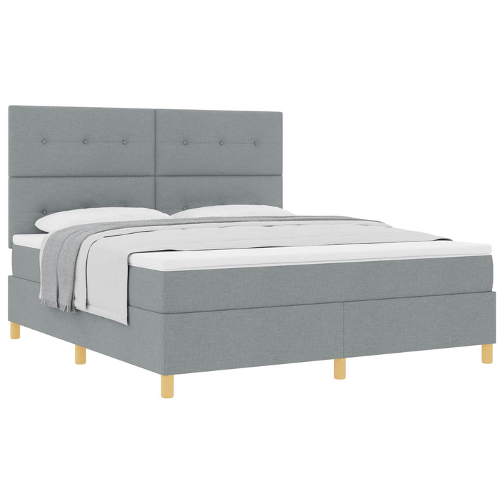 Box spring seng med madras Lysegrå 180 x 200 cm Stof