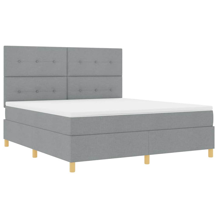 Box spring seng med madras Lysegrå 180 x 200 cm Stof