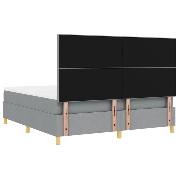 Box spring seng med madras Lysegrå 180 x 200 cm Stof