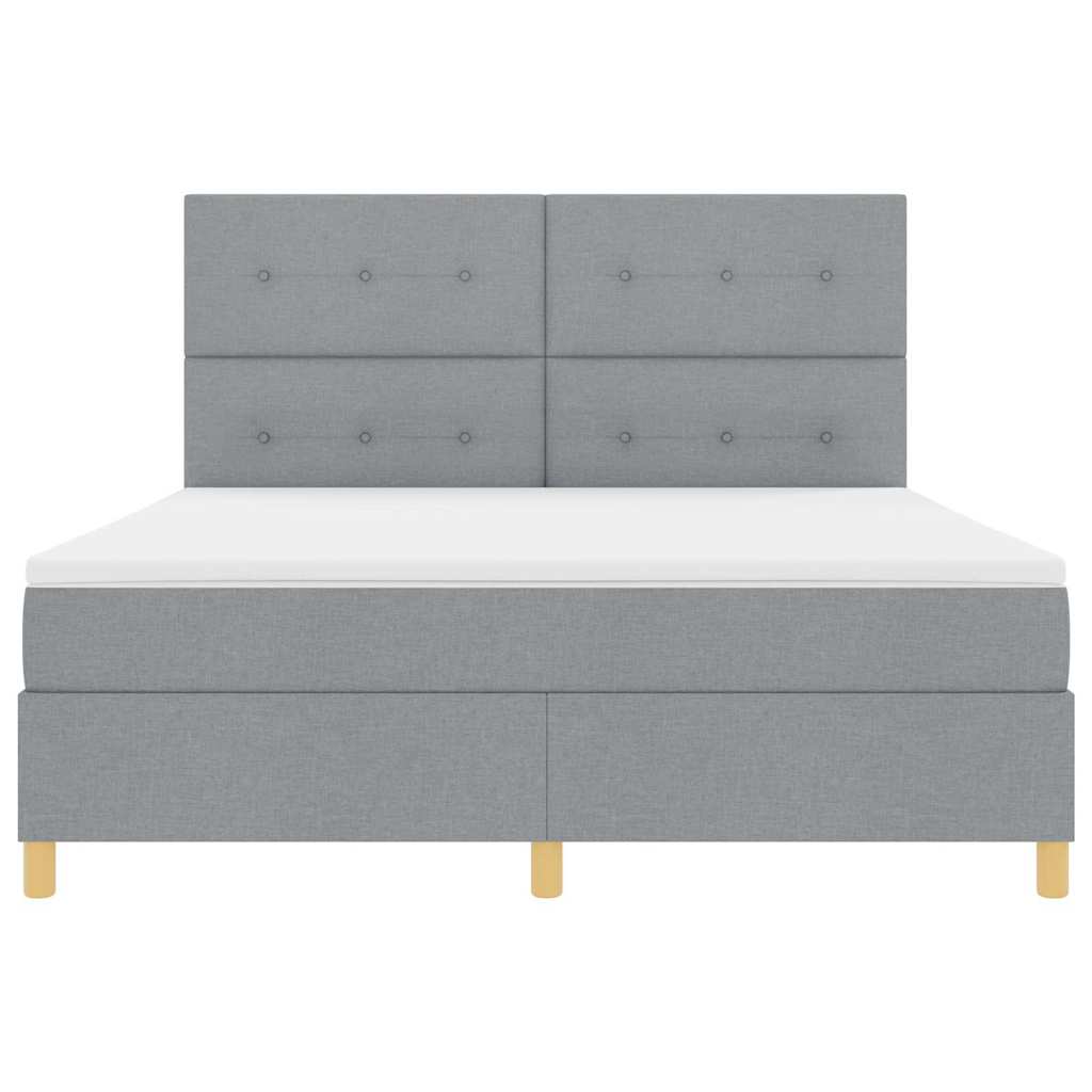 Box spring seng med madras Lysegrå 180 x 200 cm Stof