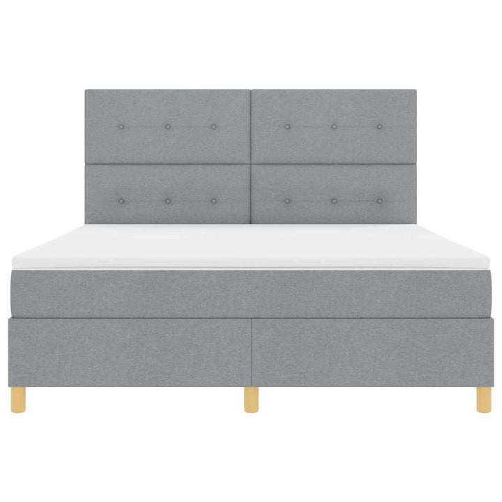 Box spring seng med madras Lysegrå 180 x 200 cm Stof