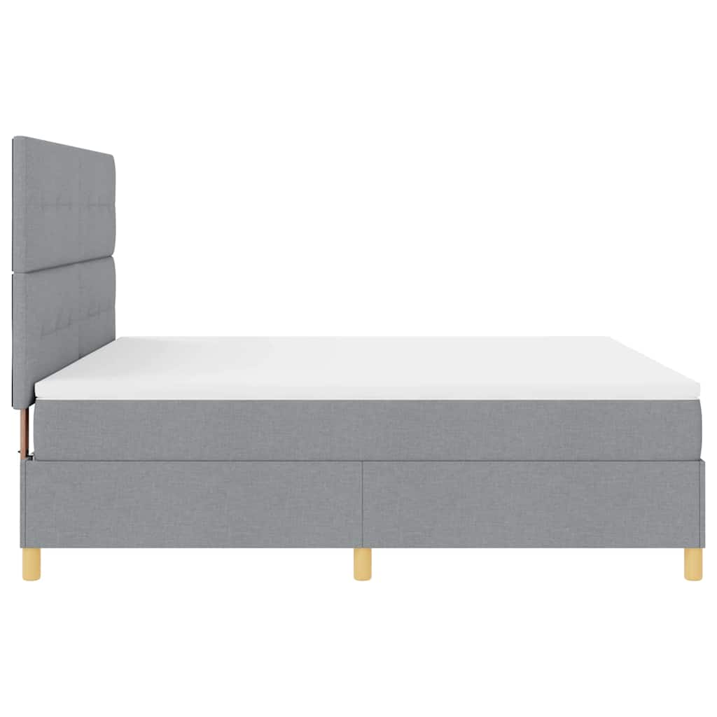 Box spring seng med madras Lysegrå 180 x 200 cm Stof