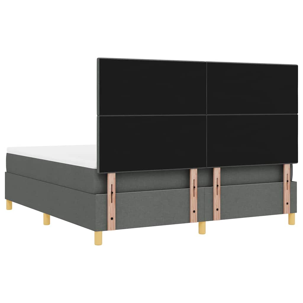 Box spring seng med hovedgærde Mørkegrå 180 x 200 cm Stof