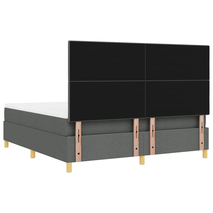 Box spring seng med hovedgærde Mørkegrå 180 x 200 cm Stof