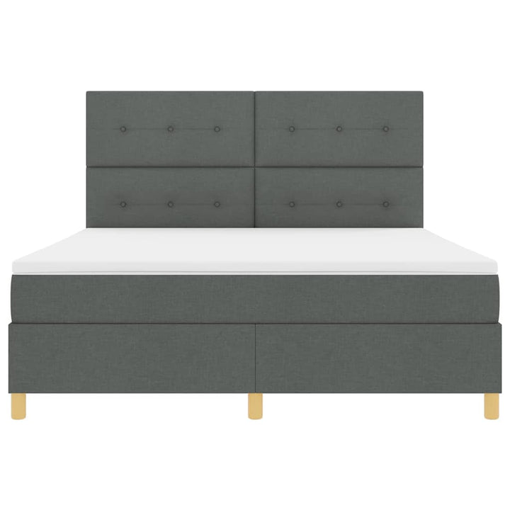 Box spring seng med hovedgærde Mørkegrå 180 x 200 cm Stof