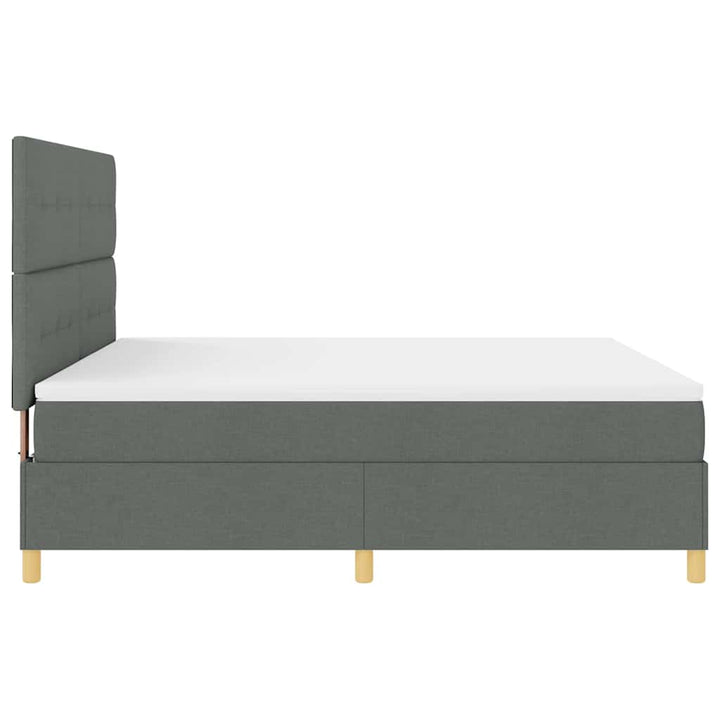 Box spring seng med hovedgærde Mørkegrå 180 x 200 cm Stof