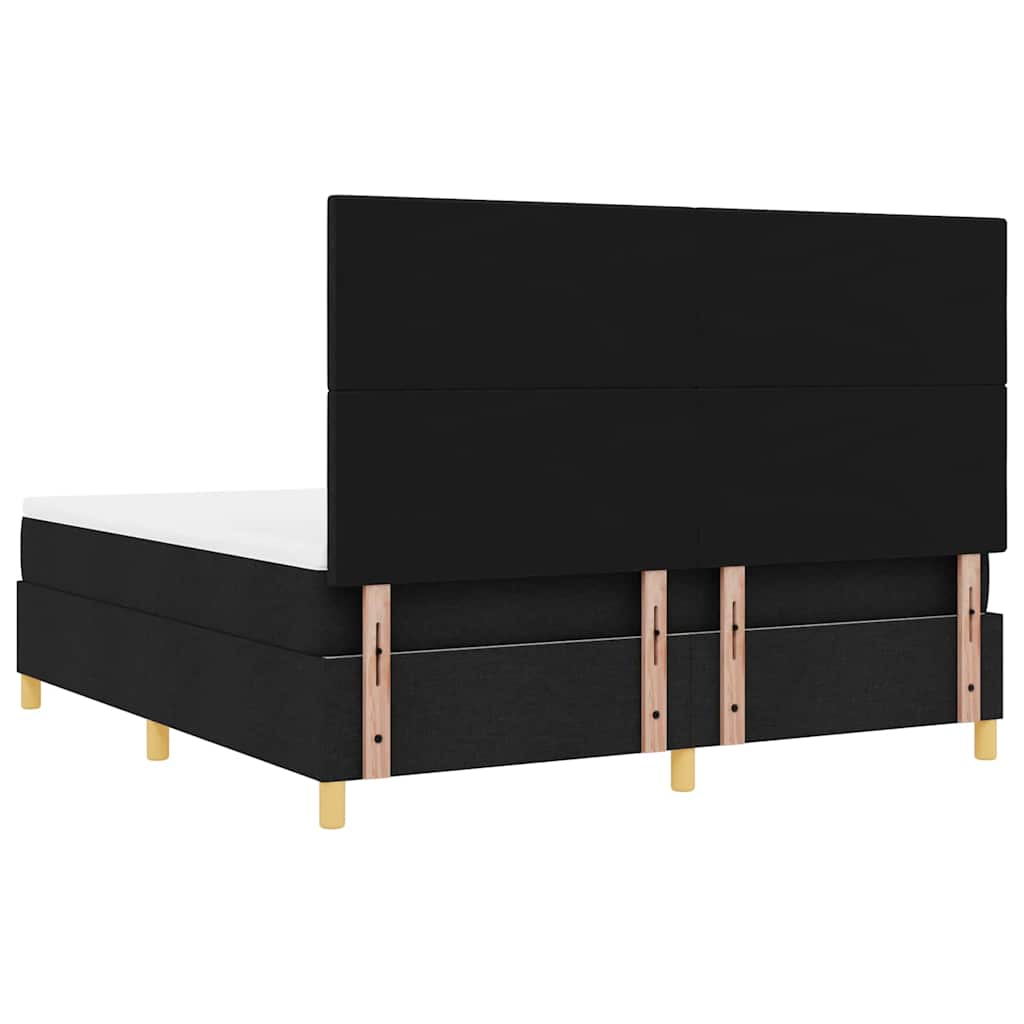 Box spring seng med madras Sort 180 x 200 cm Stof