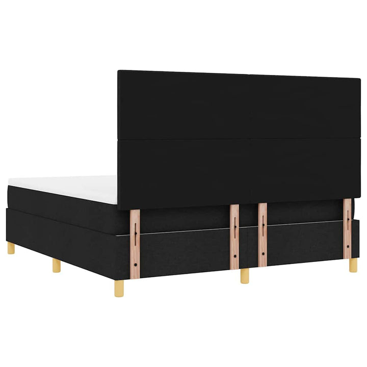 Box spring seng med madras Sort 180 x 200 cm Stof
