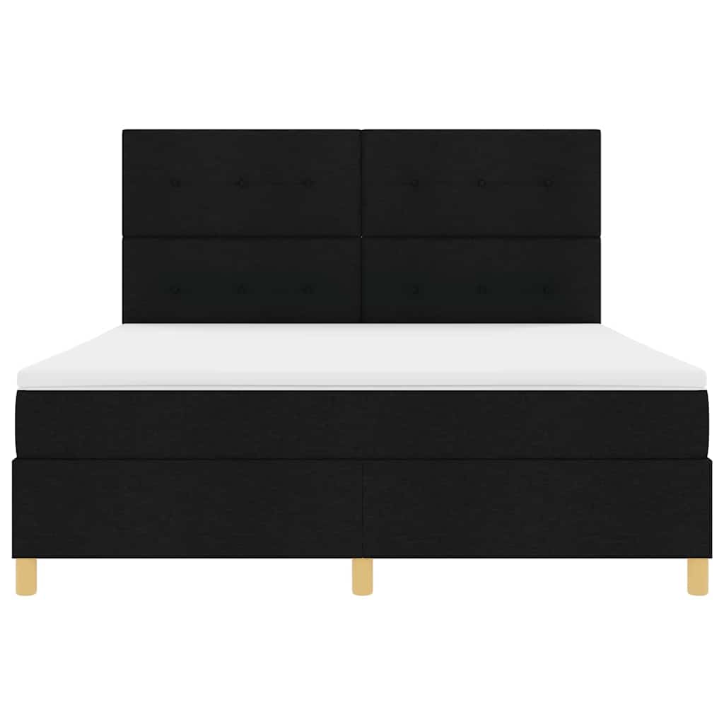 Box spring seng med madras Sort 180 x 200 cm Stof
