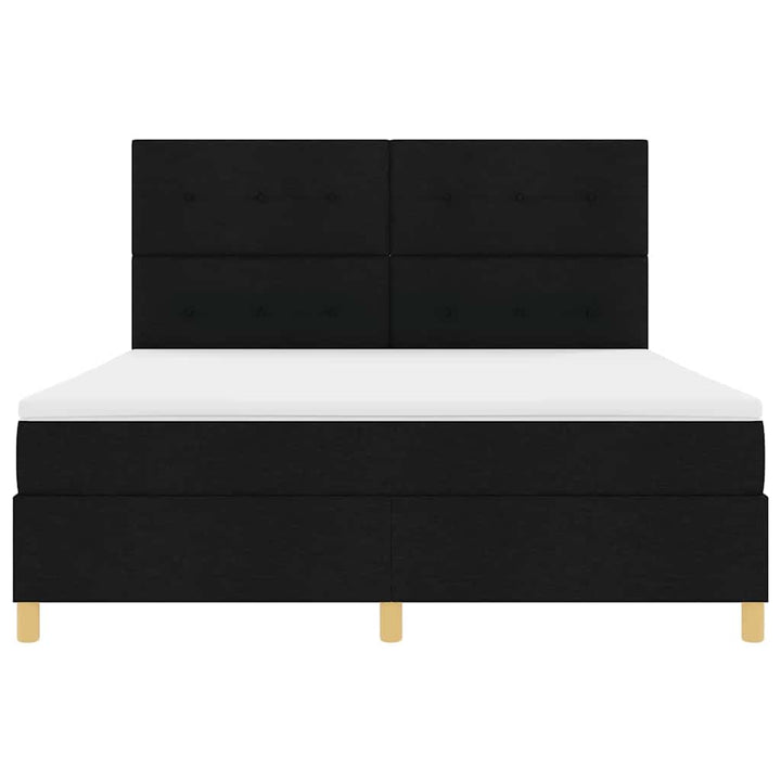 Box spring seng med madras Sort 180 x 200 cm Stof