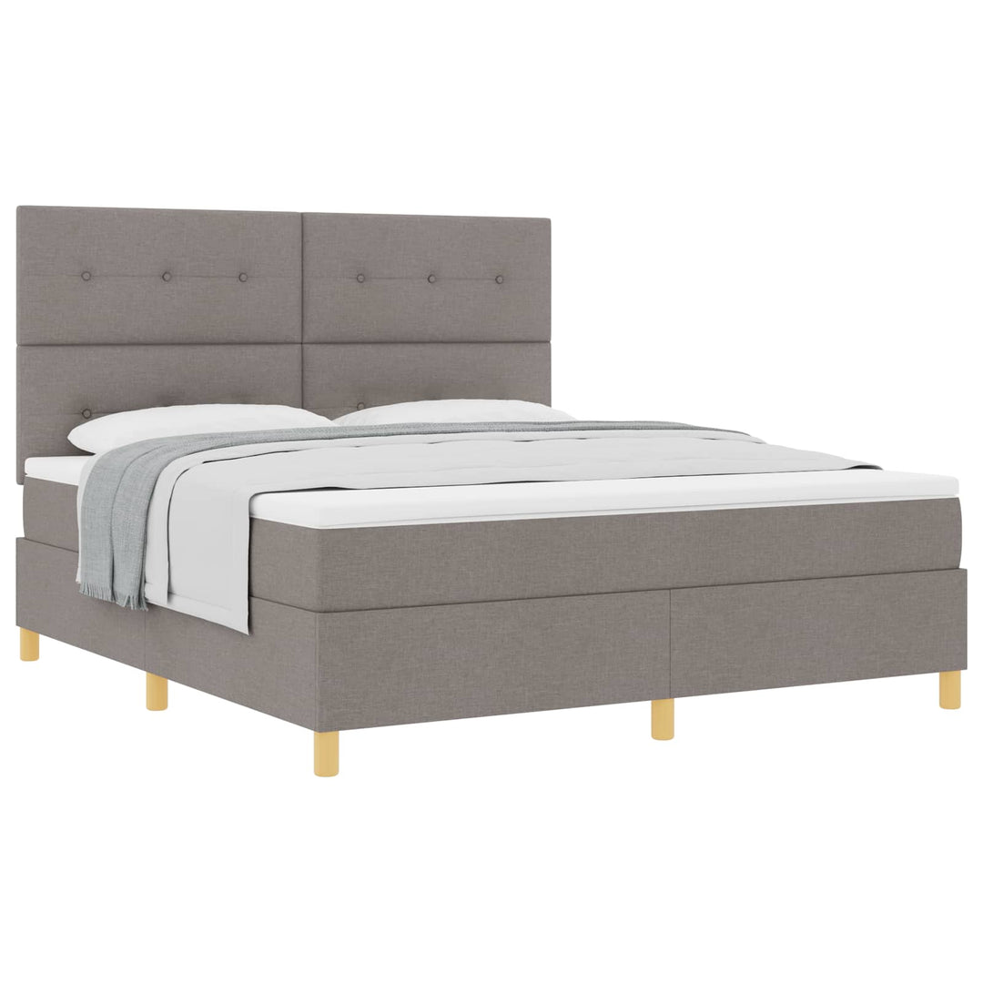 Box spring seng med madras Gråbrun 180 x 200 cm Stof