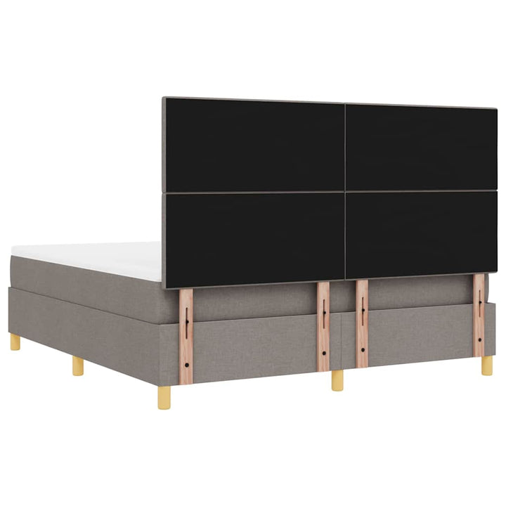 Box spring seng med madras Gråbrun 180 x 200 cm Stof